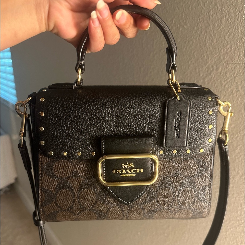 Coach Morgan top handle satchel in signature canvas